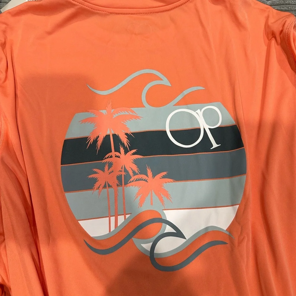 OP Men's Peach Long Sleeve Sun Shirt - Picture 6 of 6